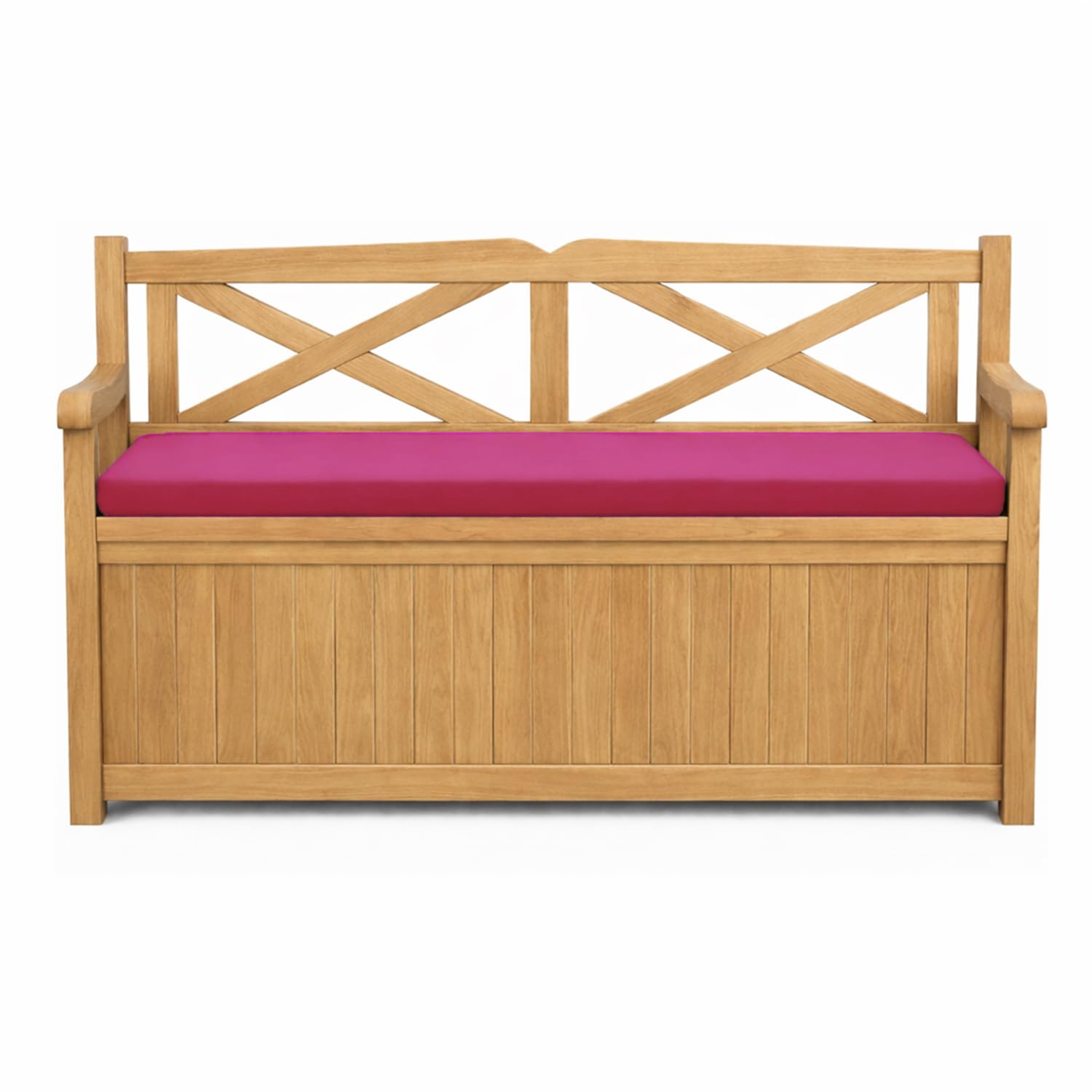 David & Amaya Garden Iceni & Eden Storage Bench Seat Pad Only – Outdoor Replacement Cushion Pink 128x50x5cm Durable Water-Resistant Removable Cover – Comfortable Patio & Swing Furniture Cushions