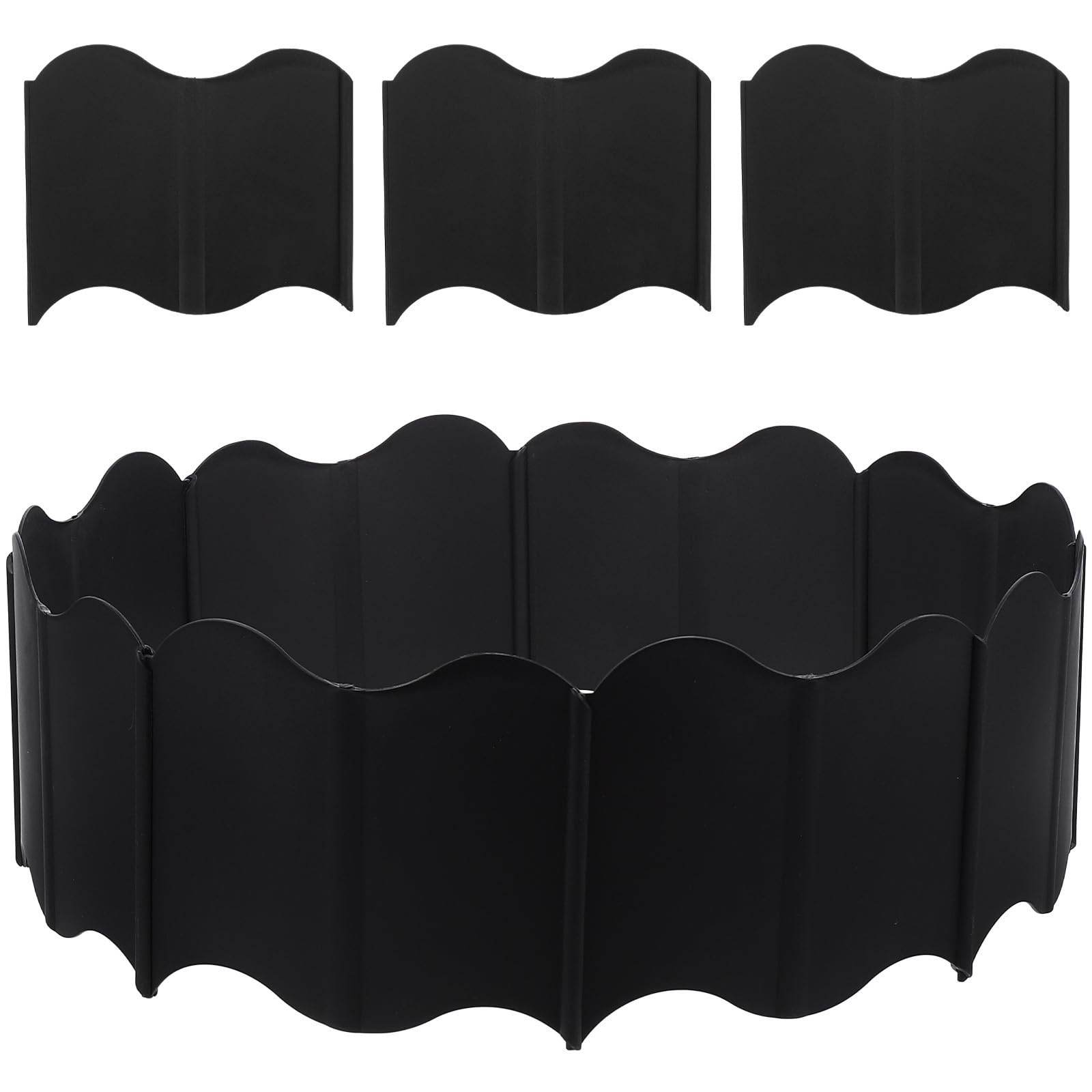 Bordure emboîtable légère en PP noir et clôture de jardin modulable