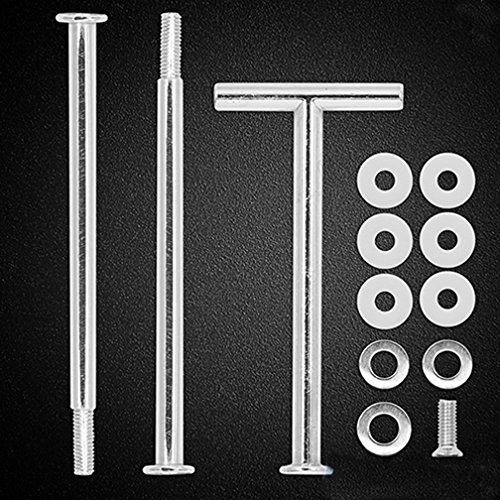 2 oder Kuchenständer, 3 Etagen Zentrum Griff Armaturen Hardware Rod Ständer Halter Obst Teller Griff Rack Hochzeit Party Tisch Decor T-Shape silber Cover