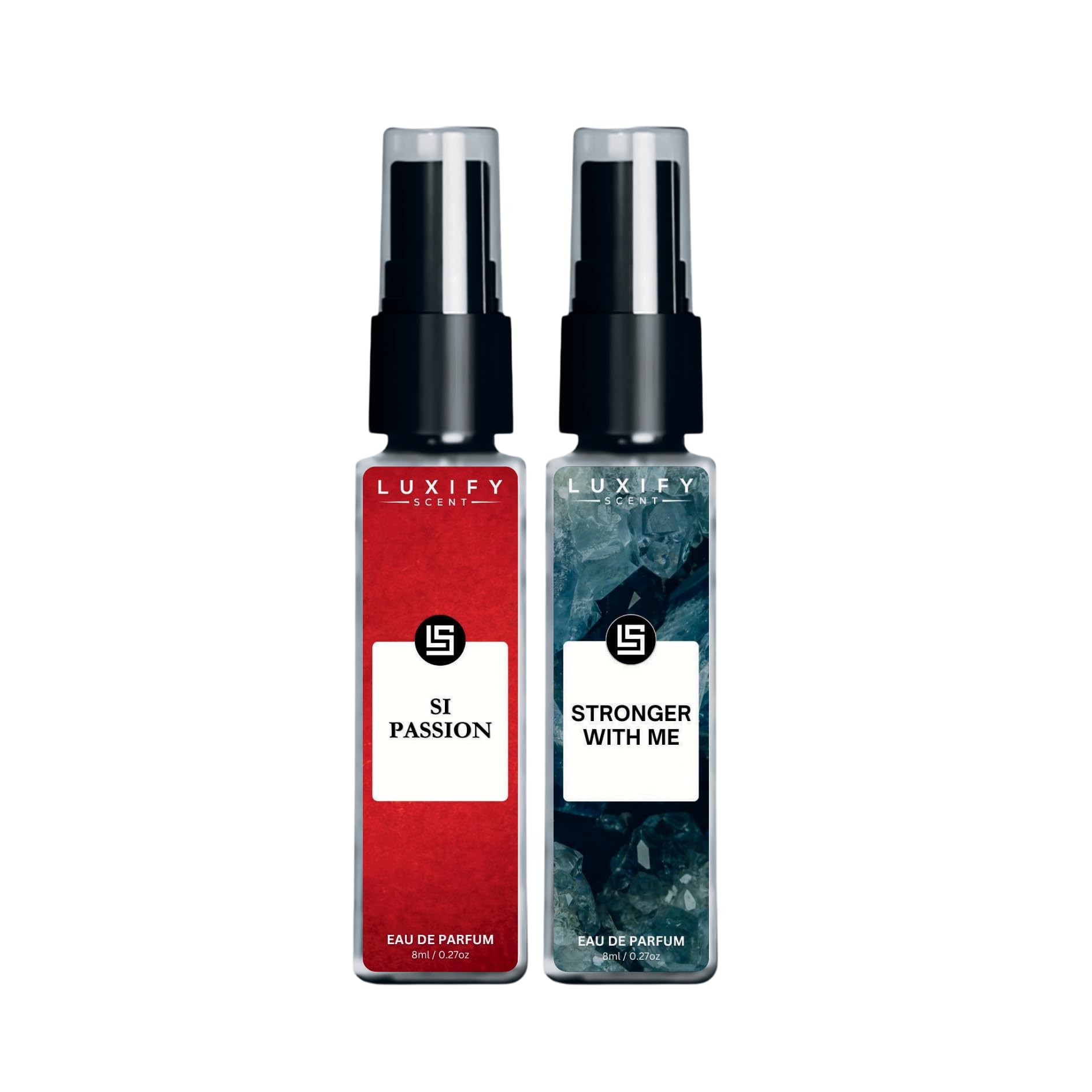 LUXIFY SCENT SI Passion & Stronger With Me Eau De Parfum | Long-Lasting Fragrance | Scent for All Occasions, Travel Friendly Pocket Perfume | 8ml x 2