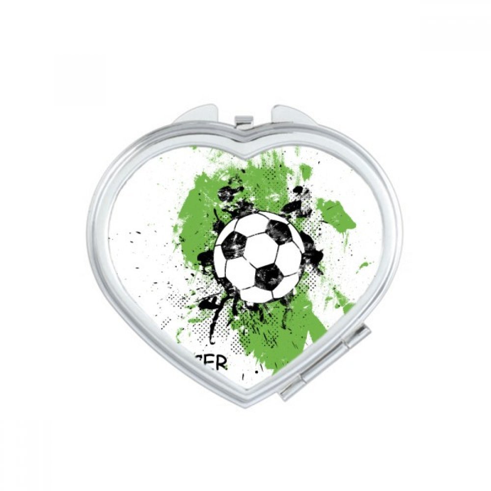 Miroir de poche football sport vert maquillage compact cadeau portable multicolore