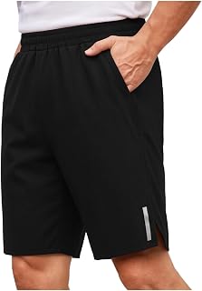 Mens Hiking Shorts with Zipper Pockets & Reflective Strip Lightweight Sweat Shorts Breathable Sun Protetion Clothing Outwear 2026 Stretchy Quick Dry Fitness Clothing Outdoor Running Camping Fishing