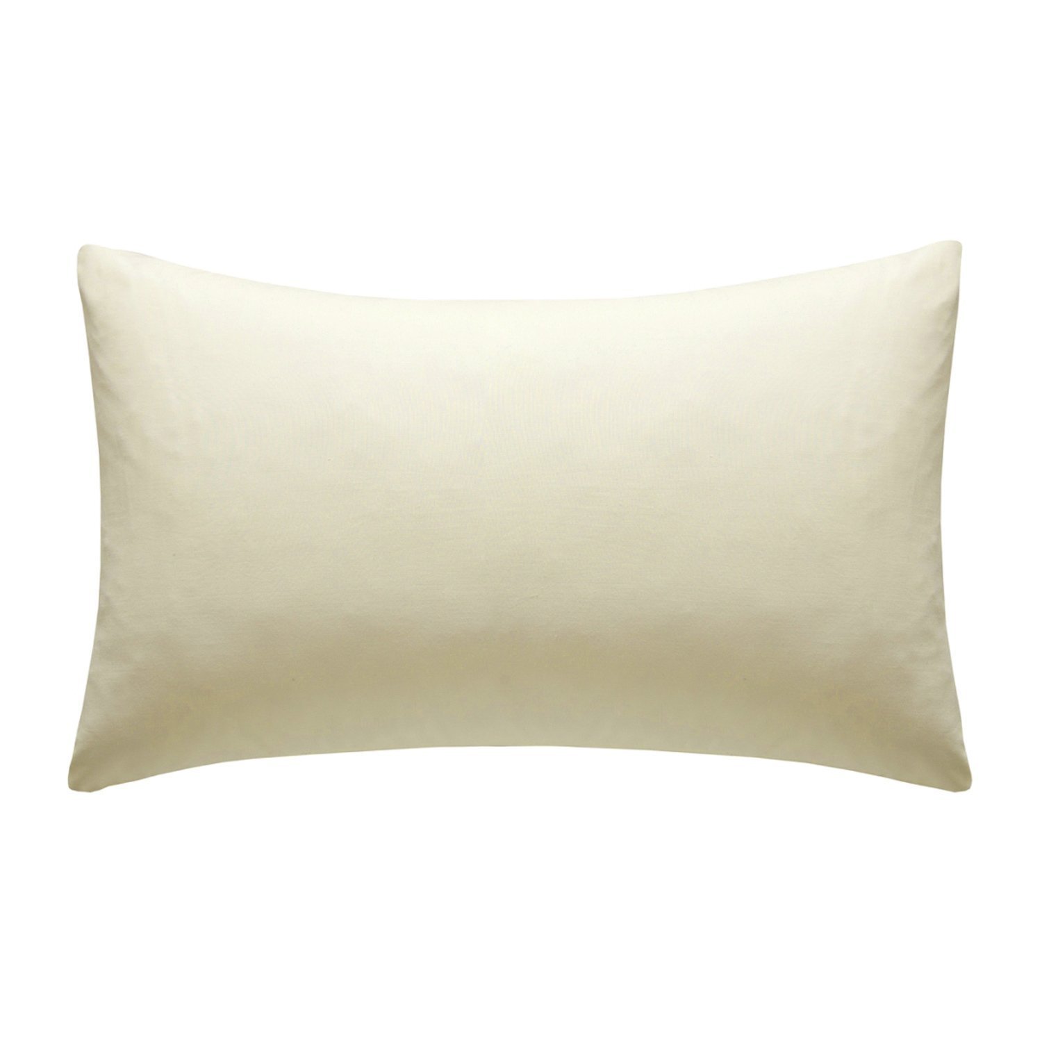 AmigoZone New 2 x Pillow Cases Housewife Plain Cover Polycotton Bedroom Luxury Pair Pack (Cream), Standard - Image 2