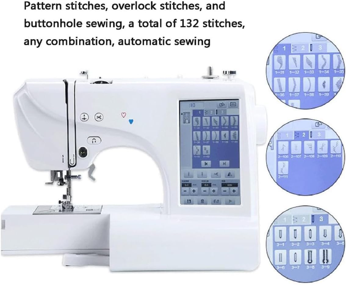 Machine à Coudre Automatique & Machine à Broder Électrique, Tout-en-Un avec 158 Motifs Intégrés, Zone de Broderie 4 x 9,2 Pouces, Écran Tactile LCD, 210 Lettres Intégrées, 30 Bordures à Motifs