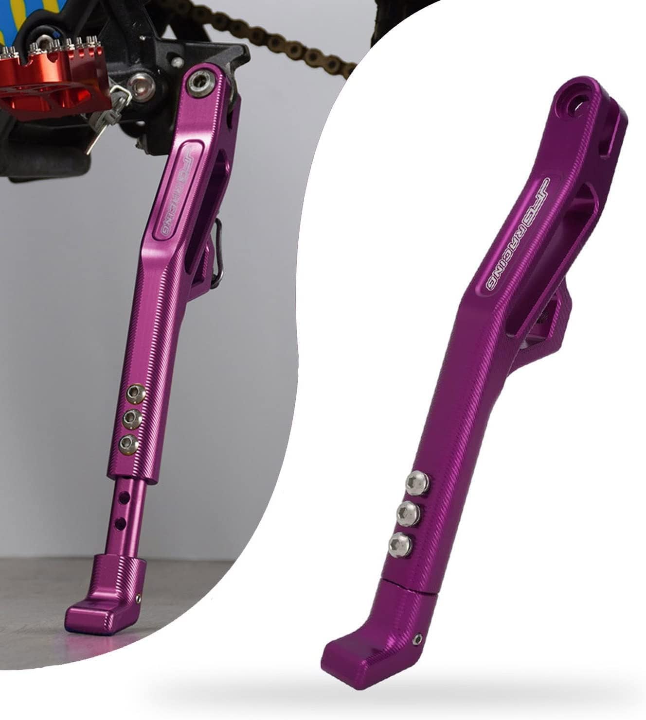 JFG RACING Surron Kickstand,Sur Ron Kick Stand CNC for Electric Dirt Bike Light Bee/Surron/Sur-Ron/Sur Ron X/Sur Ron S/X160/X260 - Purple