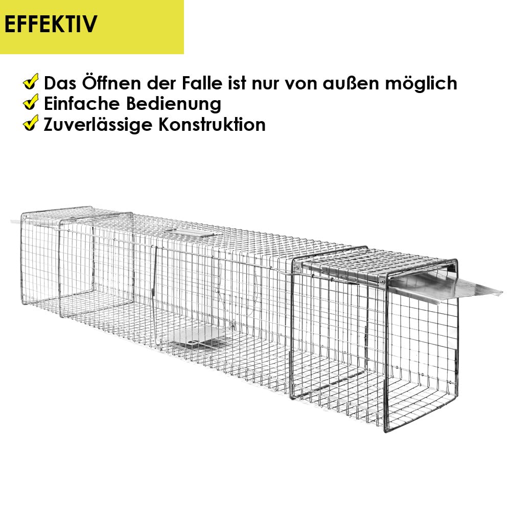 Petigi Lebendfalle Marder Rattenfalle Lebend Wiesel Garten Kaninchen Abwehr Umsiedeln Falle Haus Waschbär Fuchs Zubehör Vertreiben Dachboden 150 x 31 x 29 Heavy