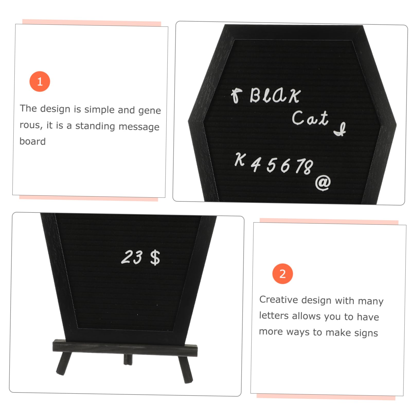 CAXUSD 1 Set DIY Letter Massage Board Decorative Memo Board Letter Board Sign Gothic Halloween Decor Letter Boards Pin Display Board Gothic Message Board Coffin Message Board Door Wood