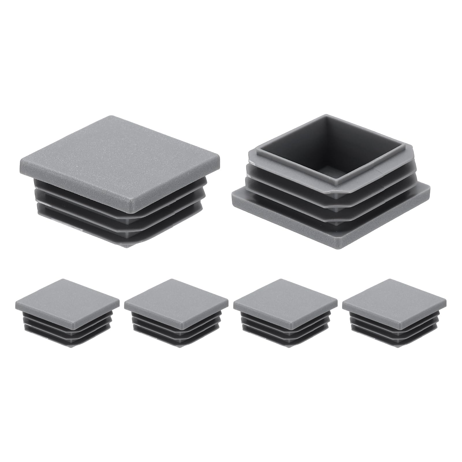 Bouchon carré en plastique 38x38 mm gris foncé MECCANIXITY pour tube de 0.8 à 2 mm Lot de 10