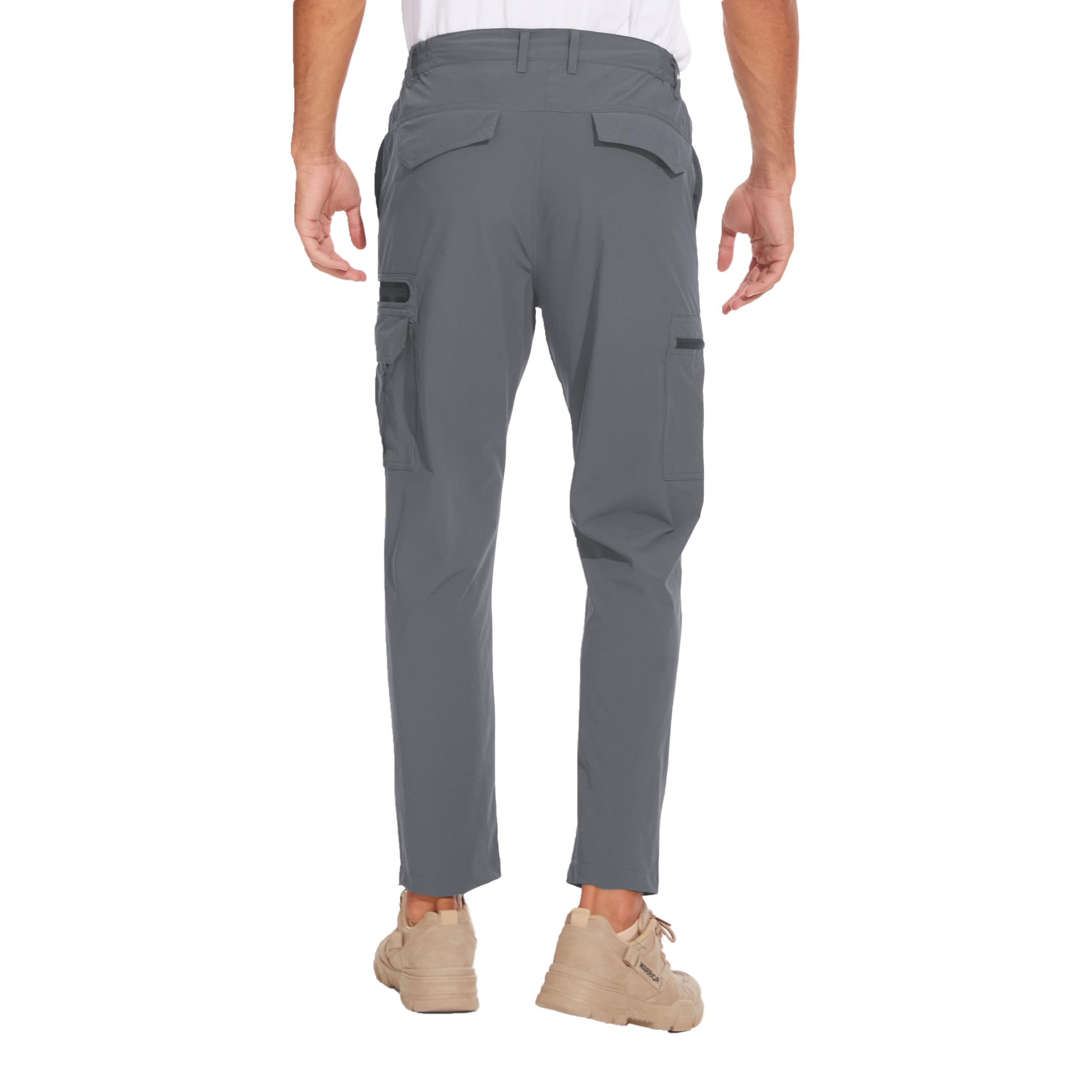 NATUVENIX Pantalones de senderismo para hombre con cremallera off, pantalones de trekking para hombre, ligeros, cargo de verano, pantalones de trabajo para hombre, elásticos