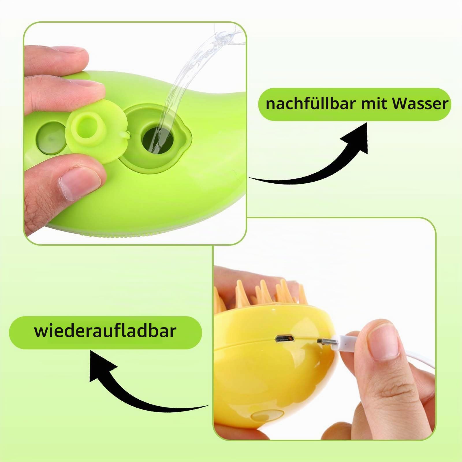 3-in-1 Katzen Dampfbürste Cat Steamer Katzenbürste Cat Spray Massage Comb Katzen Massagebürste Beseitigen Sie Fliegende Haare für Katze und Hund