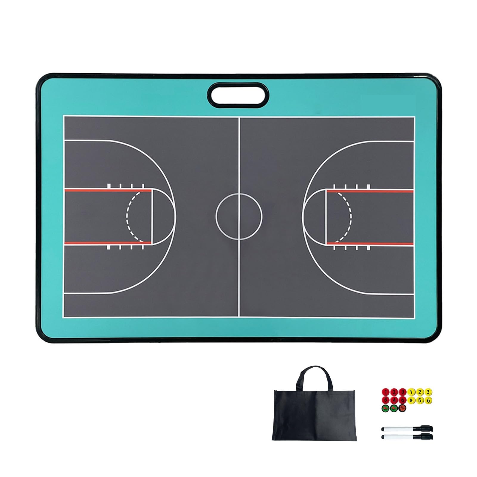 Pizarra Baloncesto, Pizarra Tactica Baloncesto, Portátil, Doble Cara, 60x40cm, Fácil de Escribir, para Uso en Entrenamientos