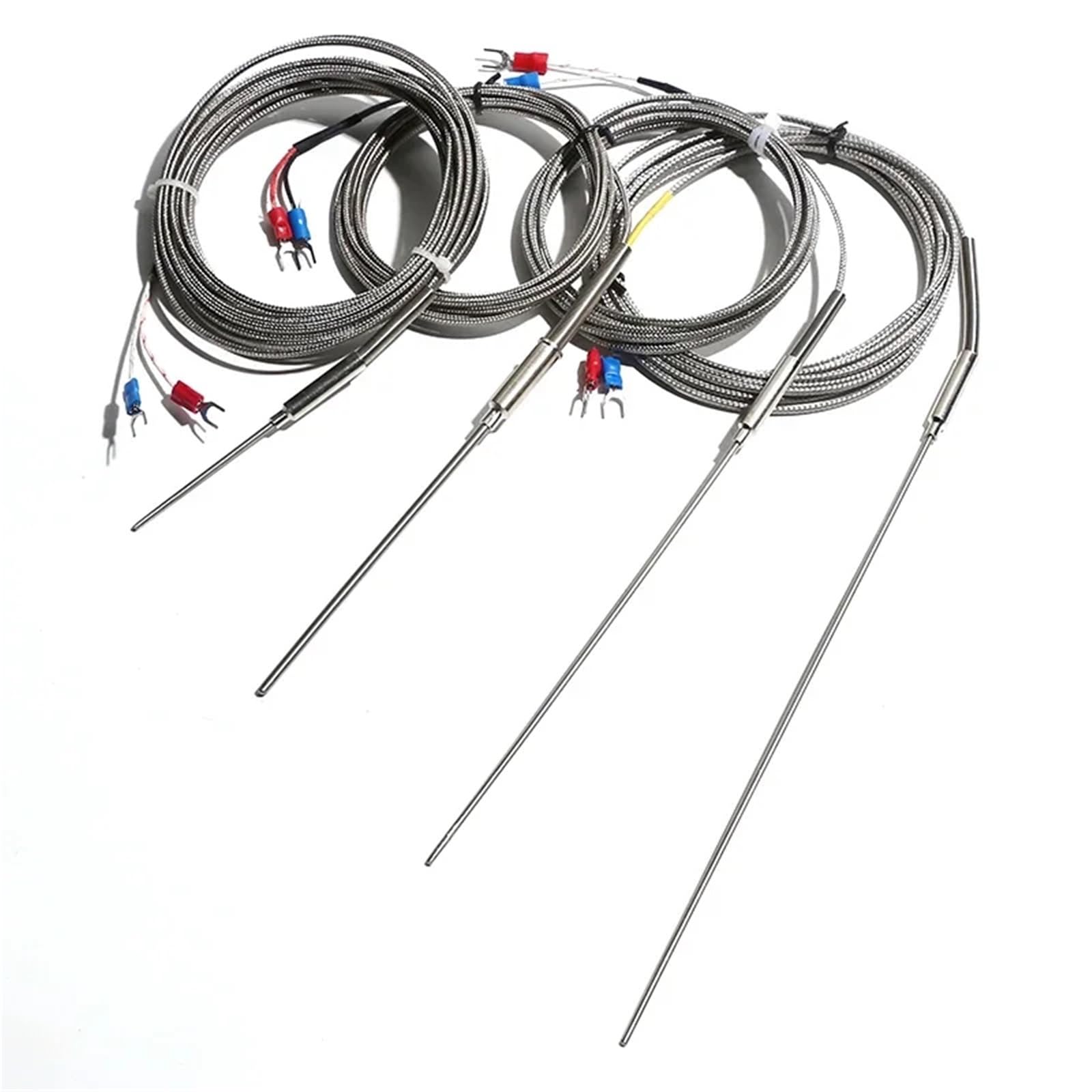 1 unidad de termopar tipo K blindado WRNK-191 de 1,5 m con cable aislado de acero inoxidable trenzado, sonda flexible de 100/200/300 mm(Probe 8x300mm)