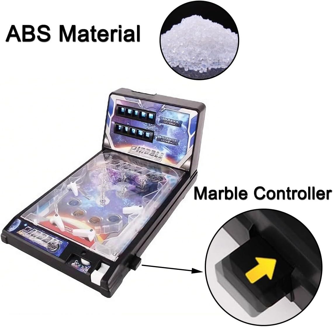 Mini Pinball Machine for Adults, Electronic Pinball Machine Gifts, Retro Tabletop Arcade Pinball Shooting Toy, Christmas Kids Pinball Machine with Lights