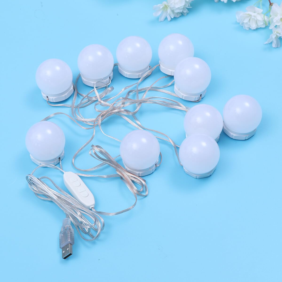 LED Schminkspiegellicht 10 Stück mit PC Lampen, Dimmbar, Weiß
