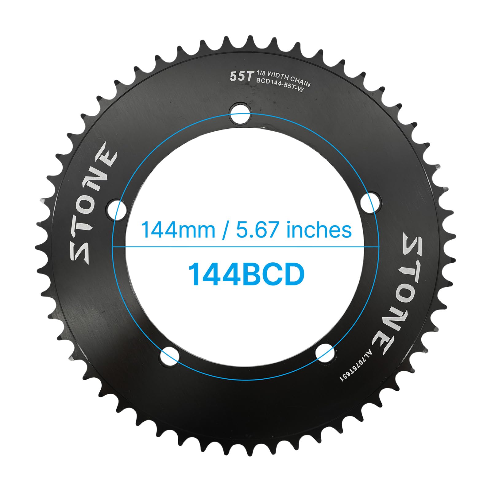Amazon.com : DJC Stone Track Bike Chainring Fixie 144BCD 1/2 1/8