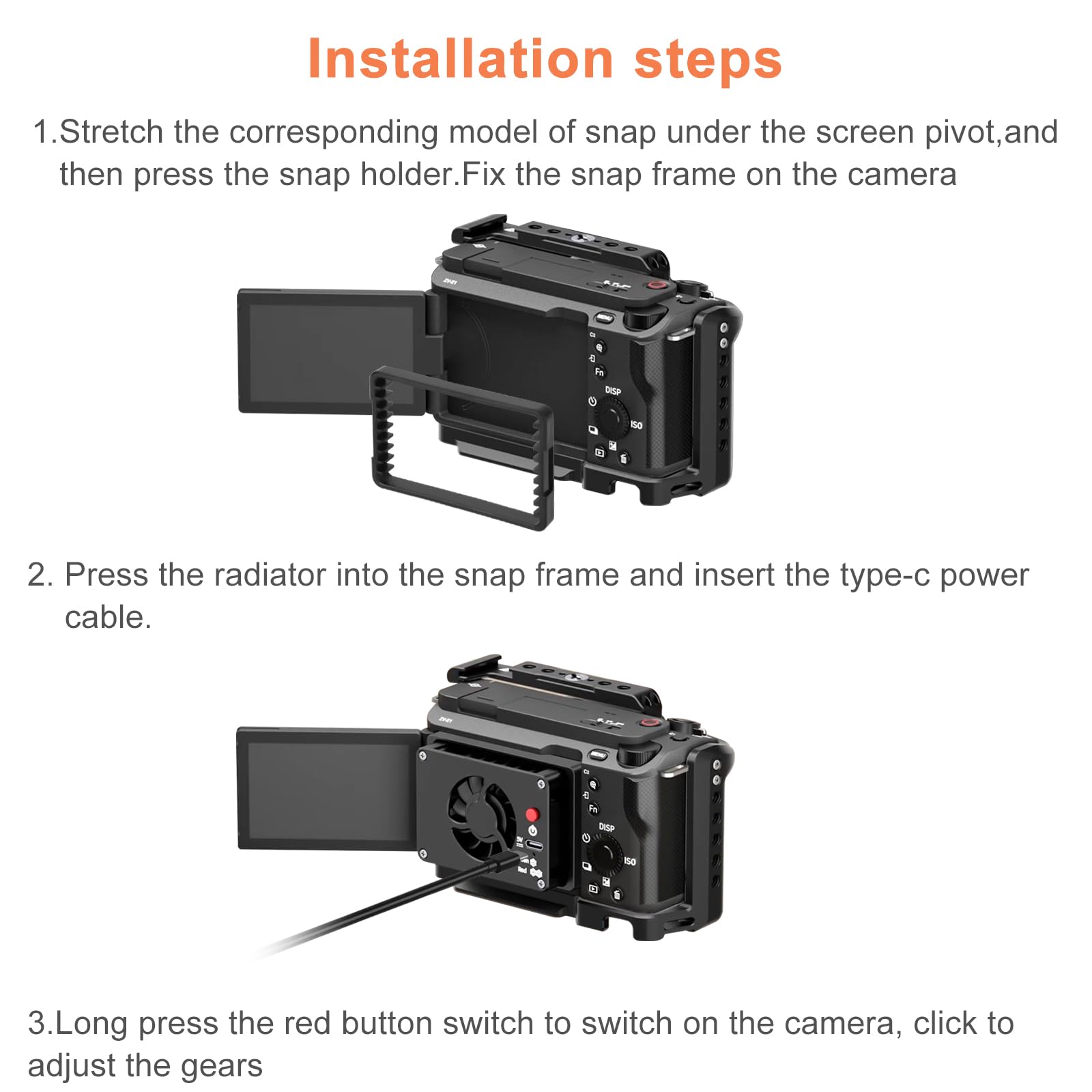Shentec Ventilateur de caméra compatible avec ZV-E1/ZV-1F/ZV-1/ZV-E10L