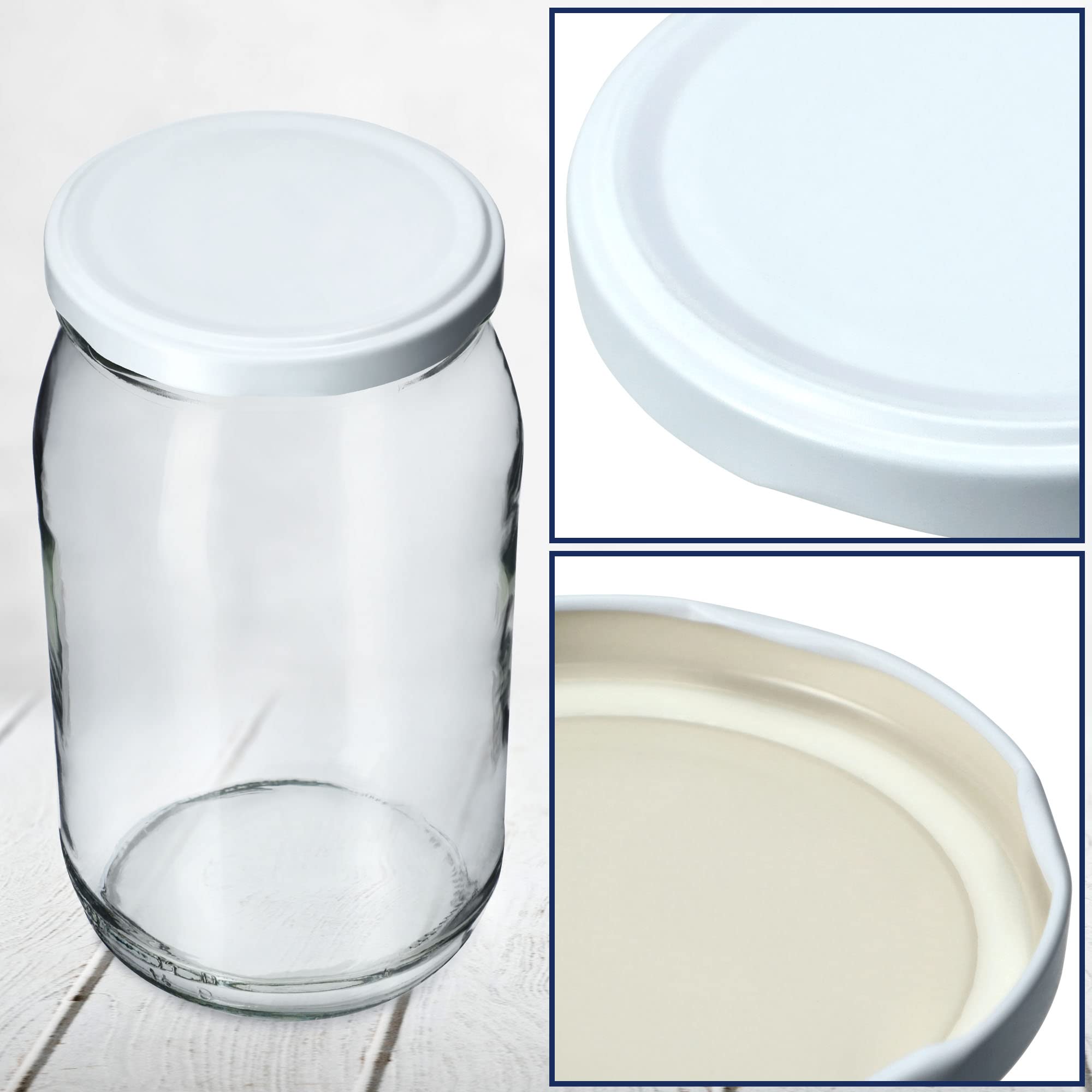KADAX Set di 50 Copertura a Vite FI82 mm, Set di Copertura a Torsione in Metallo, Coperchio di Ricambio per barattoli di muratura, Coperchio con 6 Denti Riser per Occhiali da schianto e b