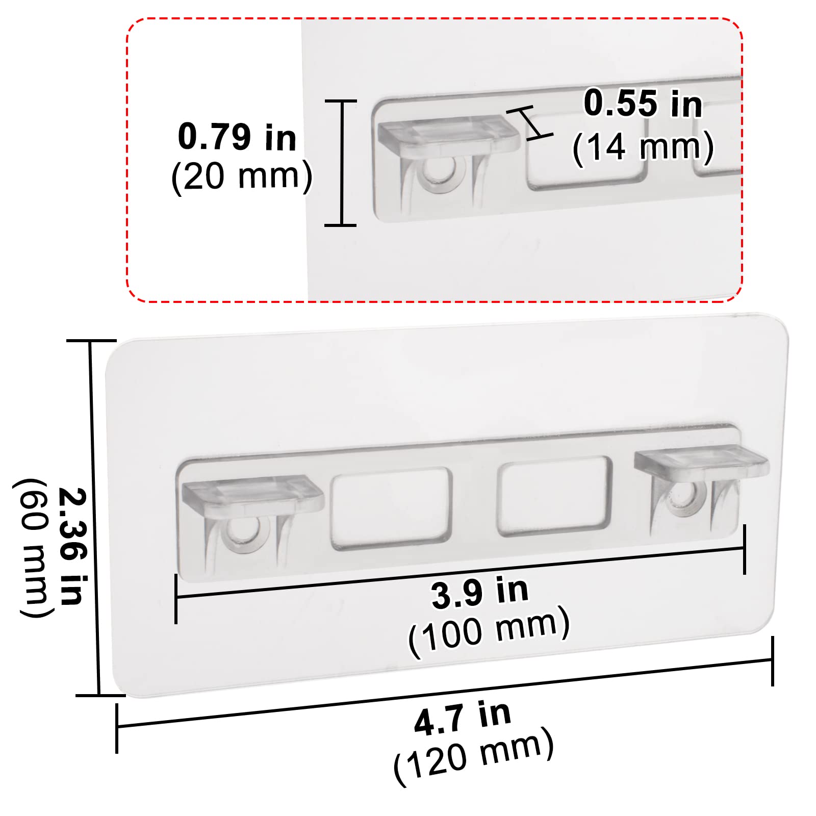 12 Pcs Punch Free Shelf Support Pegs Self Adhesive Shelves Clips No Drill Shelf Bracket Holders Pin for Kitchen Cabinet Book Shelves Closet Clapboard Layer (2-Pegs) — Amazon image 3