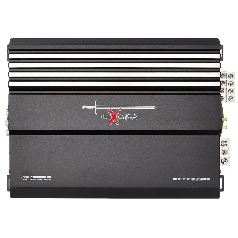 KIT SET PARA EXCALIBUR X500.4 1 x amplificador de 4 canales 2000 vatios máximo 4 x 50 vatios rms para puertas o subwoofer, 1 pieza