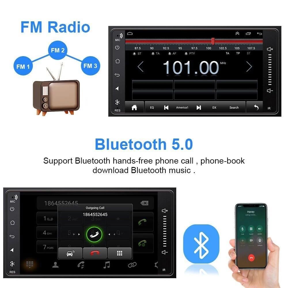 Radio 2+64G doppia DIN per Ford Ka 2008 2009 2010 2011 2012 2013 2014 con schermo Bluetooth, schermo IPS touch screen da 9" con wireless Carplay Android Navi WiFi telecamera posteriore FM/RDS Mirror