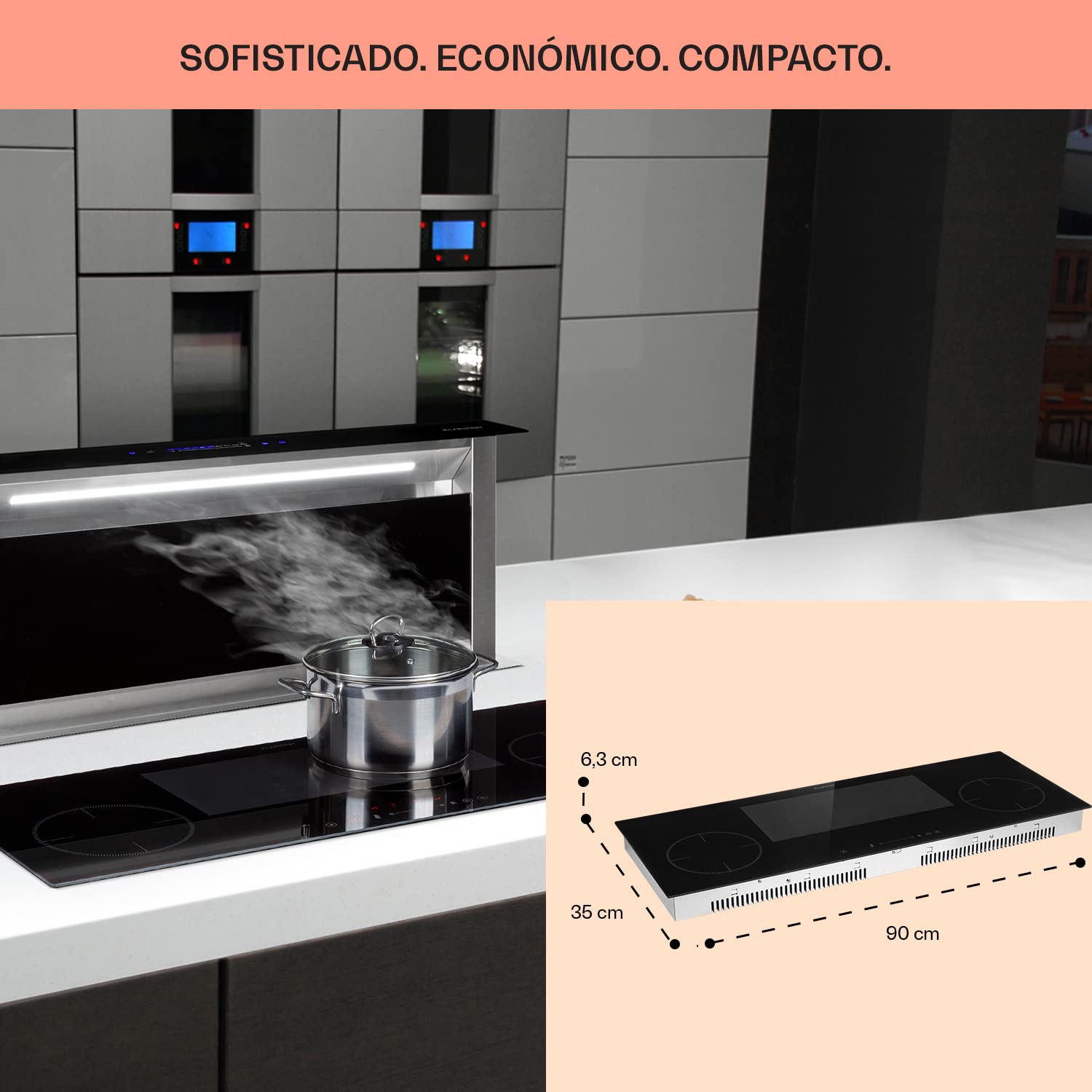 Klarstein Placa Induccion Eléctrica 7000W, Vitrocerámica de 4 Fuegos, Placas de Cocción de Sobremesa, Control Táctil, para Cocinar — view 6