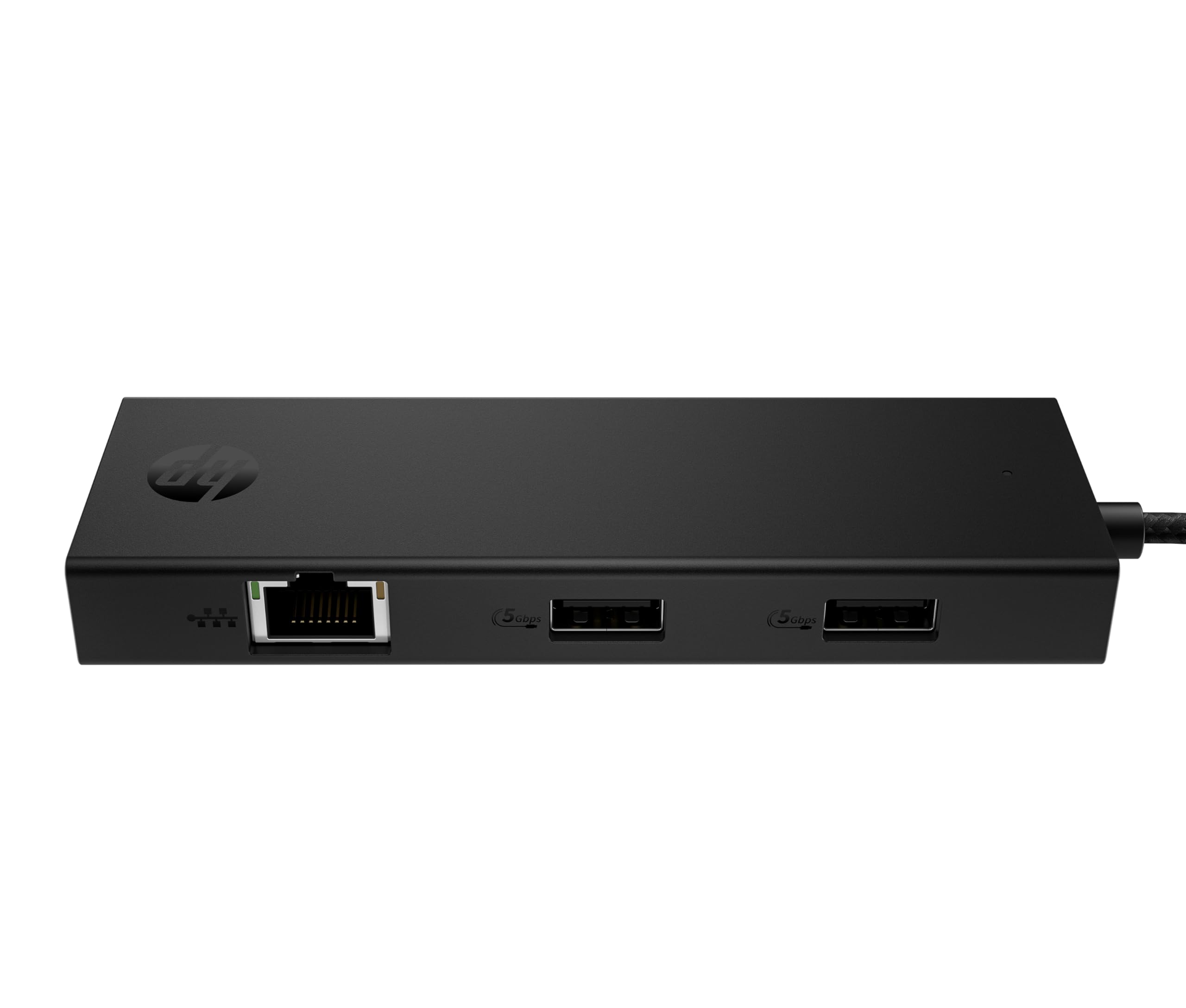 HP USB-C Portable Hub B8SV8AA - 4 Puertos (2X USB-A, 1x USB-C, RJ45 1GbE), Carga Rápida 7,5 W, Compatible Windows, MacOS, ChromeOS, iPadOS y Android, Ligero, Negro