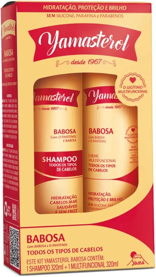 Kit Babosa Shampoo + Creme Multifuncional Capilar Todos Tipos De Cabelo Yama 320ml