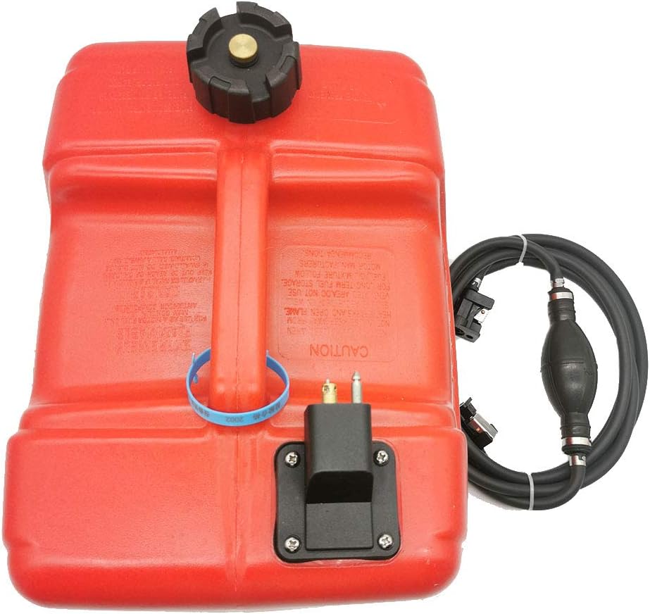 3 Gallon Portable Boat Outboard Motor Fuel Tank with 3/8