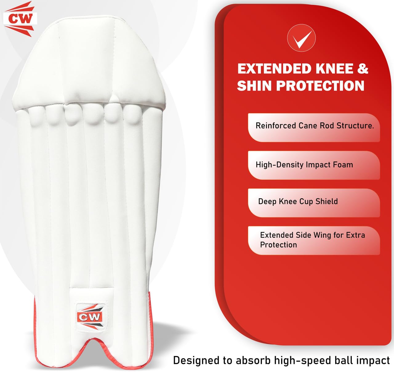 CW Club Wicket Keeper Pads | Lightweight Adjustable Adult Sports Legguards | Cricket Practice Academy Training 2