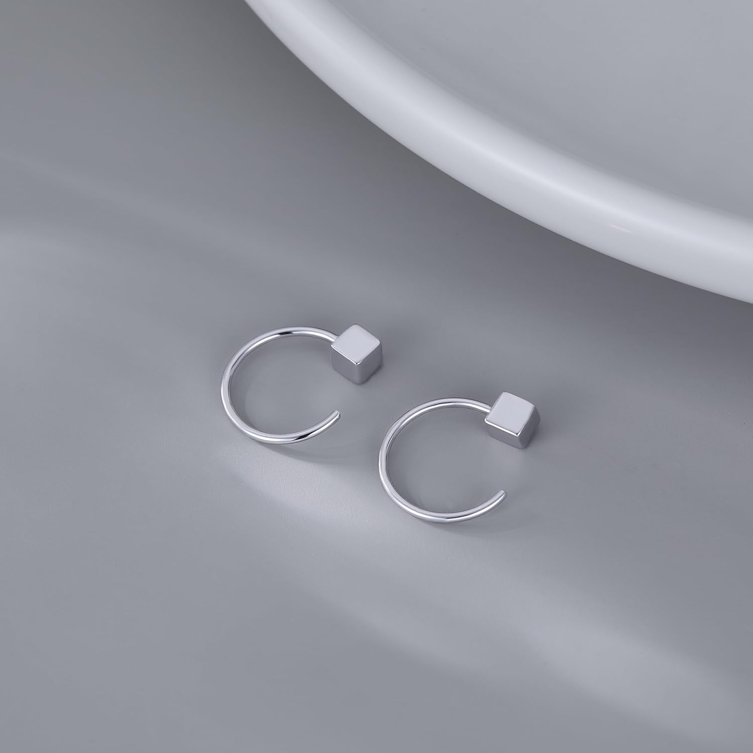 Reffeer 925 Sterling Silver Half Hoop Earrings for Women Teen Girls Open Hoop Earrings Minimalist Huggie Earrings Hypoallergenic - Image 4