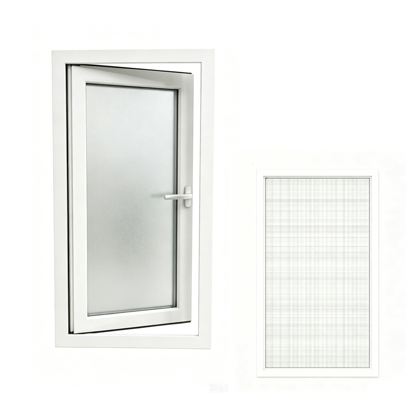 Ventana abatible de apertura interior, doble capa con vidrio, ventana de cobertizo para privacidad, ventana de baño con ventana de escape de emergencia disponible (blanco, 21 x 28 pulgadas)