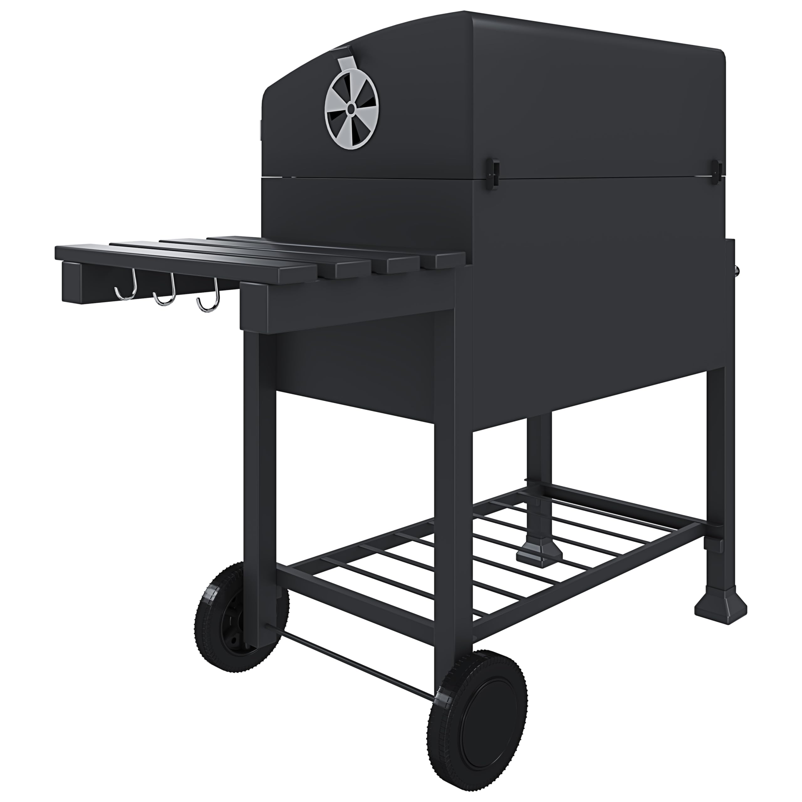 BRICOZONE Barbecue A Carbone In Acciaio Con Termometro Integrato Griglia Regolabile In Altezza
