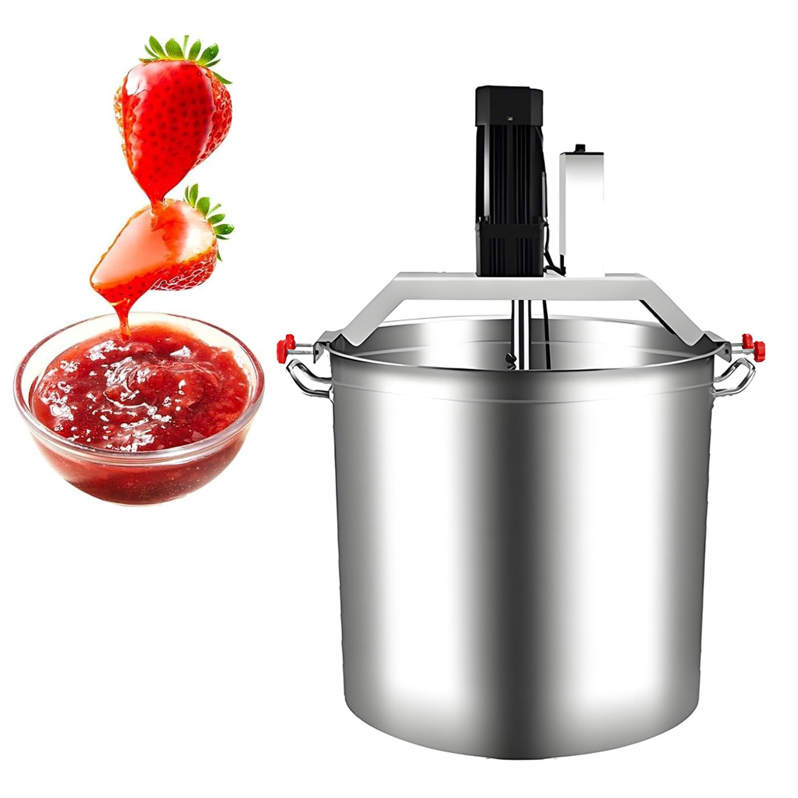 GLJTUO Electric Mixer Machine,Commercial Food Mixing Machine - Electric Mixer with Stainless Steel Pot Stirrer and 4-Blade Mixing Scraper for Soups, Sauces, Beverages, and Jam,40L/10.5Gal