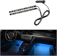 Vista 13 de Tira de luz LED para coche, 24 LEDs RGB, luces de neón para interior con ambiente, 12V, luz nocturna ambiental debajo del salpicadero, lámpara