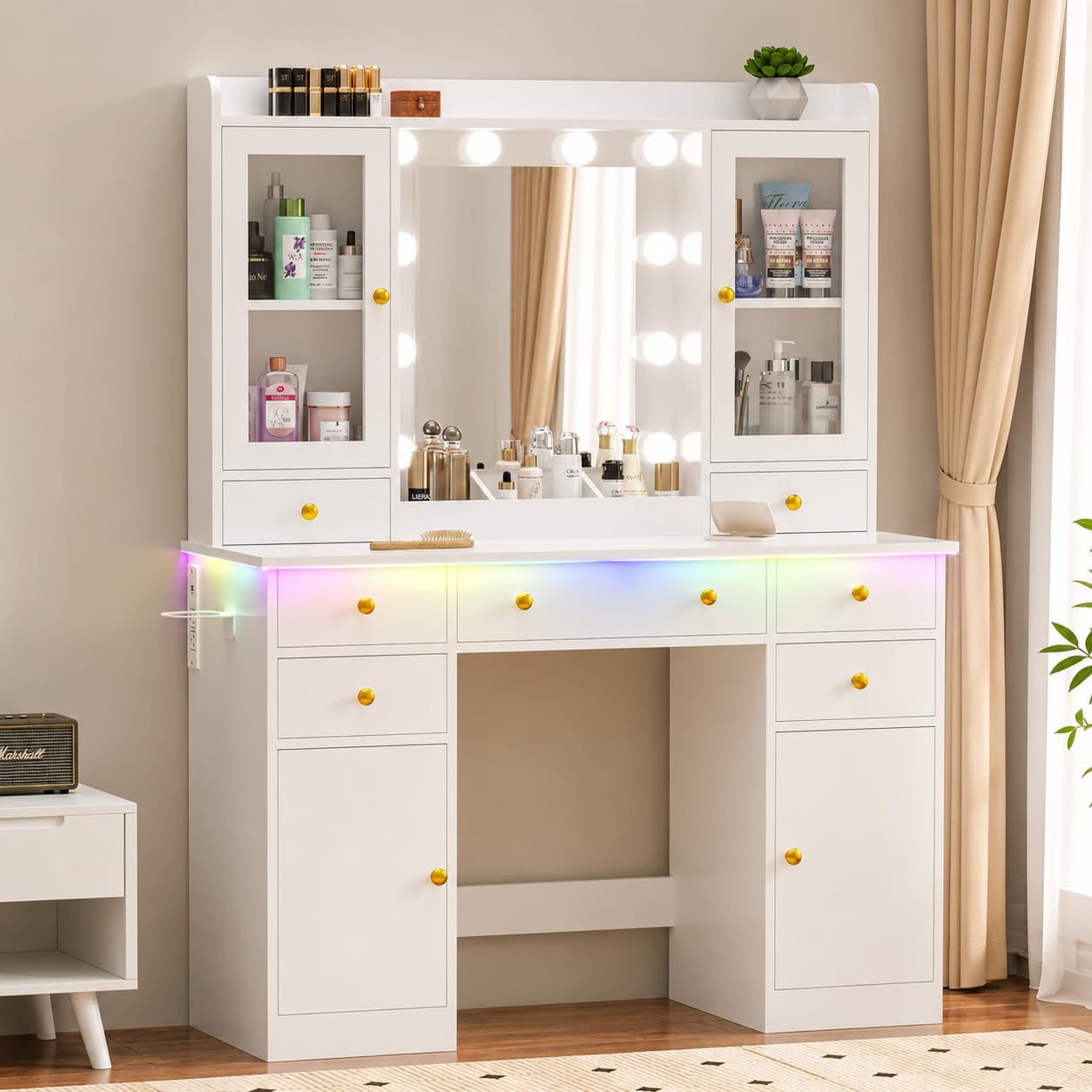 Wodeer Glass Cabinet Vanity