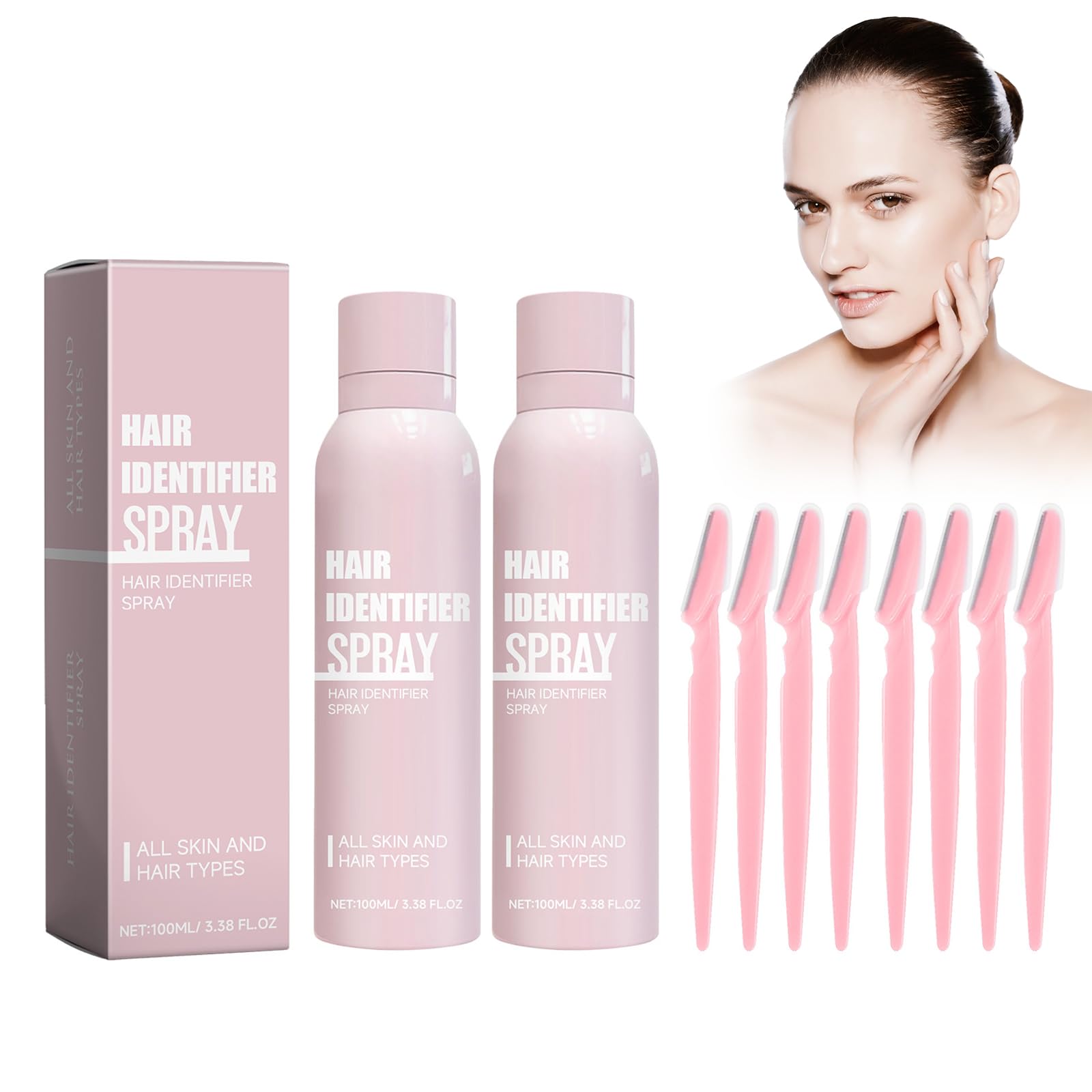 Spray identificador de cabello para afeitado facial, 100 ml, suave, 2 unidades