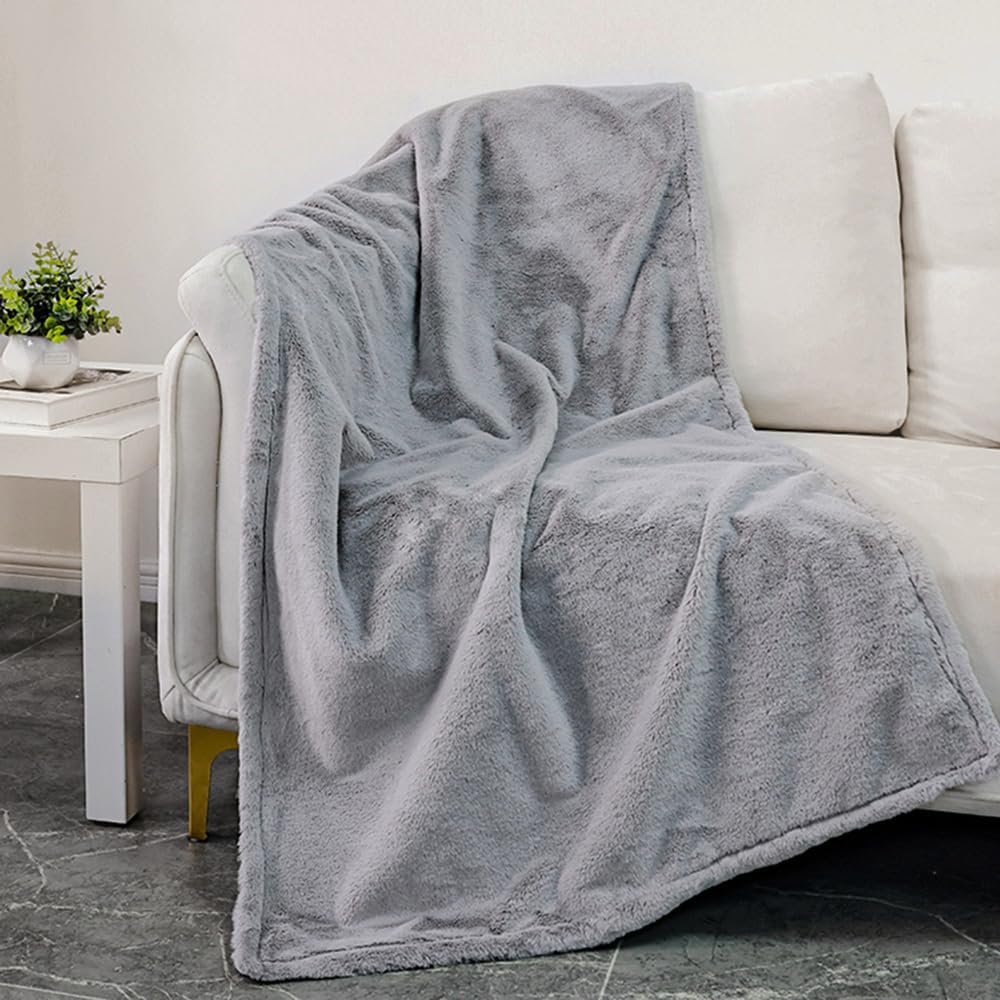 USB Electric Heated Shawl Portable Throw Blanket 60X30 in Three Levels Temperature Heating Blanket Over-Heat Protection Heated Pad Grey Softly Skin Friendly Materials Machine Washable Zipper Closure