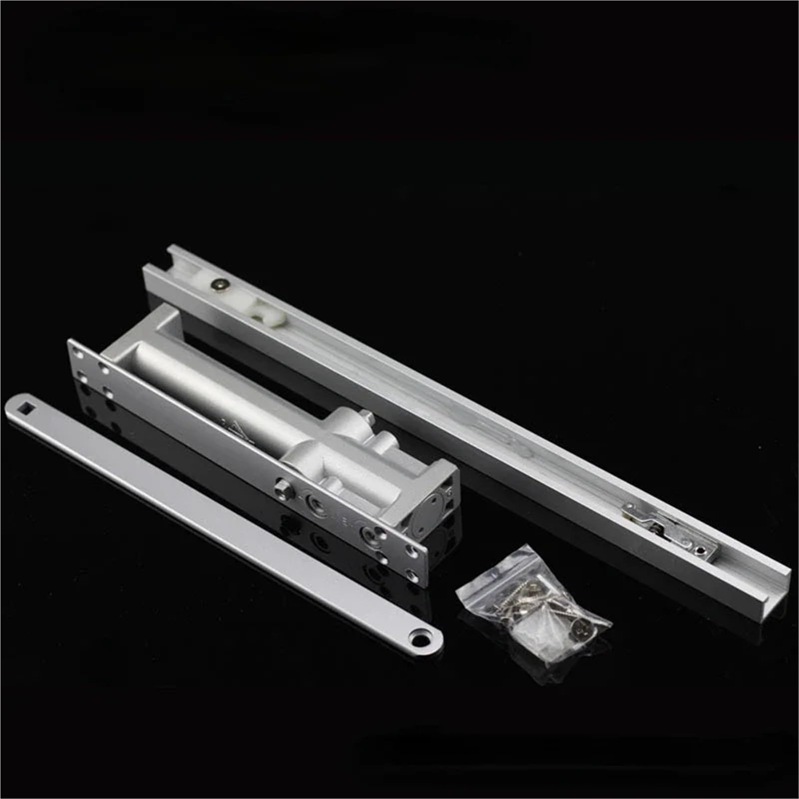 2 pezzi for la casa Hardware quadrato in lega di alluminio porta a scomparsa più vicino con buffer nascosto incorporato chiudiporta in legno Per Porte(Round concealed)