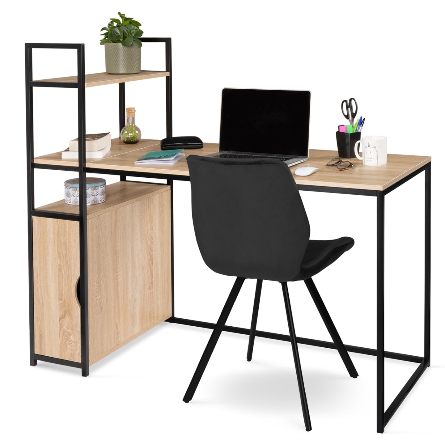 IDMarket - Bureau bibliothèque XXL avec Placard Detroit Design Industriel