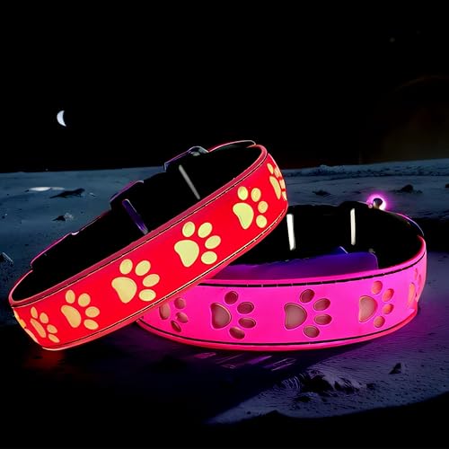 Miniatura 11 de Collar LED para perro, 15 modos de luz, USB-C recargable, silicona ajustable, varios colores (negro, M (11.8-15.7 pulgadas)