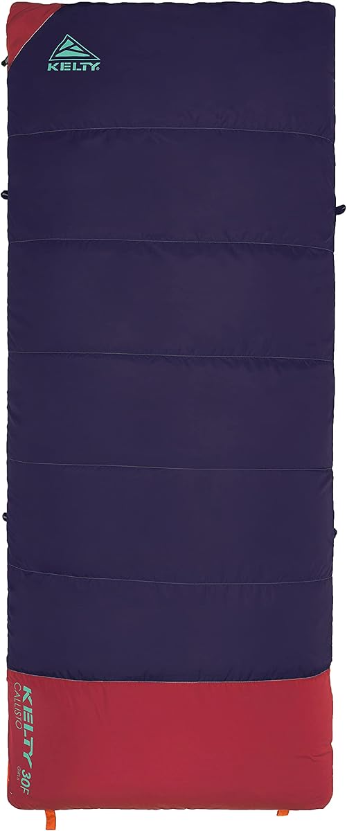Equipo de camping y senderismo Kelty Callisto Saco de dormir para niños con aislamiento sintético de 30 grados, carcasa suave, saco de cosas incluido para niños y niñas