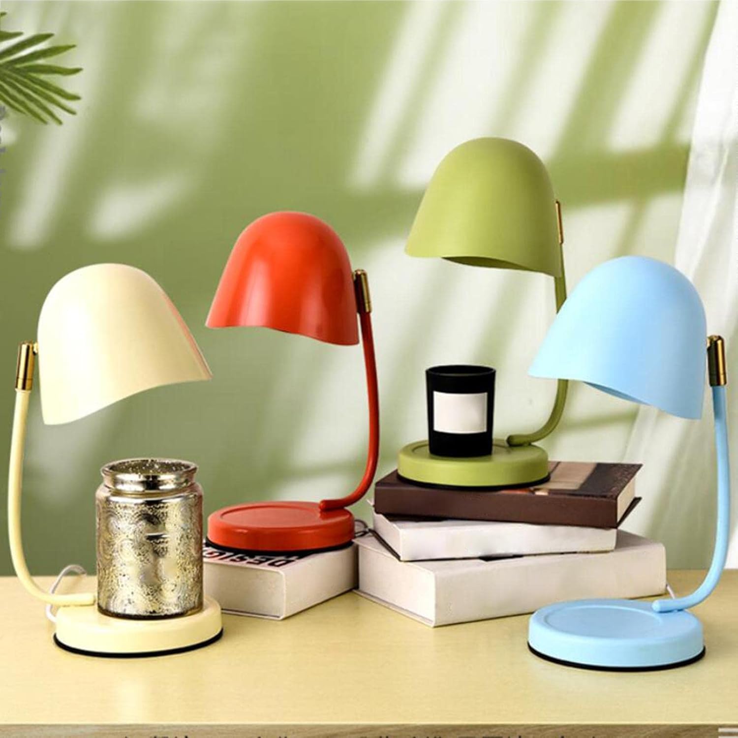 電気キャンドルウォーマーランプワックスバーナーメルターエッセンシャルオイル家の装飾SPA, サンセットオレンジ