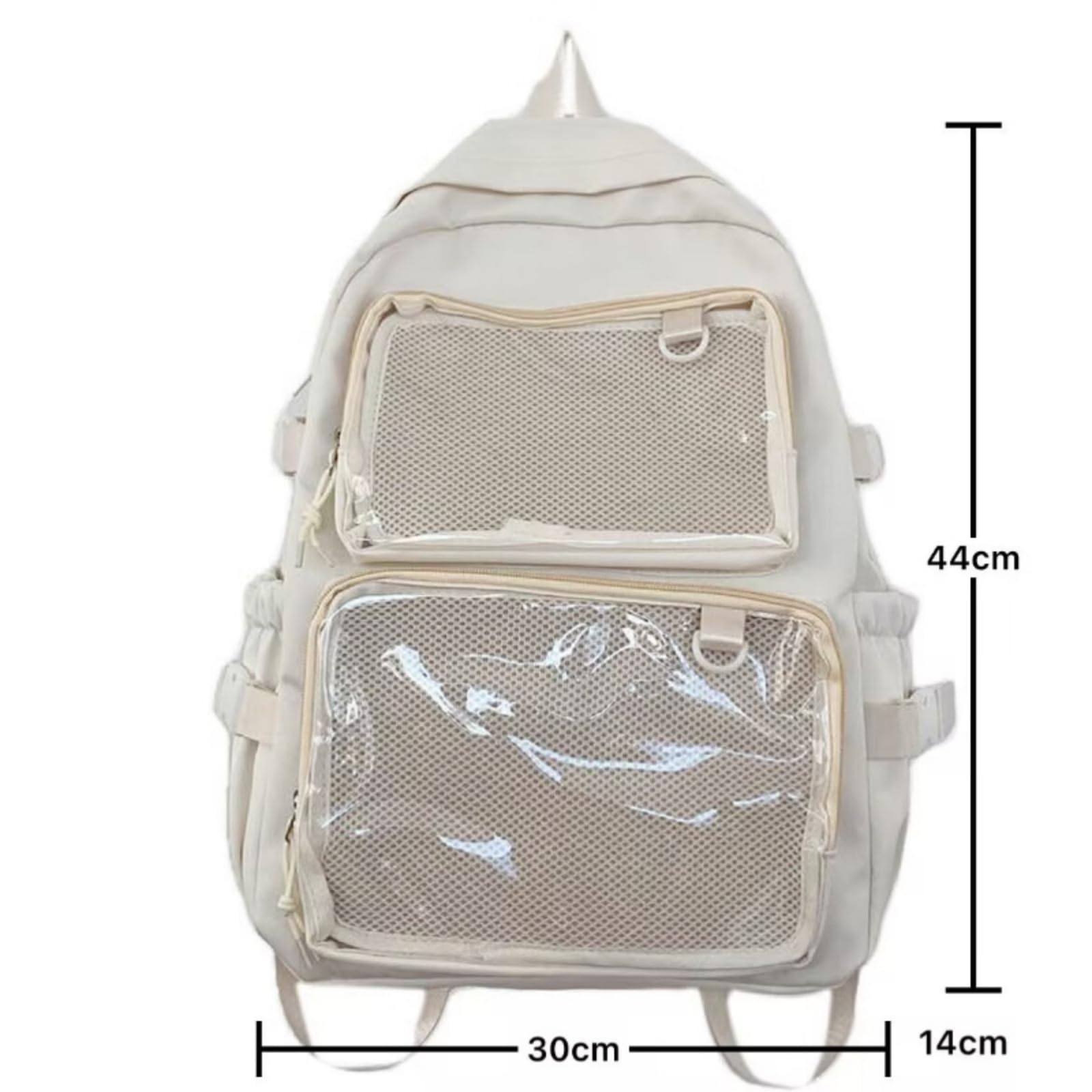 Mochila escolar Zaino Trasparente Di Grande Capacità, Moda Ita Daypack Per Borsa Scolastica Studenti Universitari L'uso Quotidiano Del Campus-black