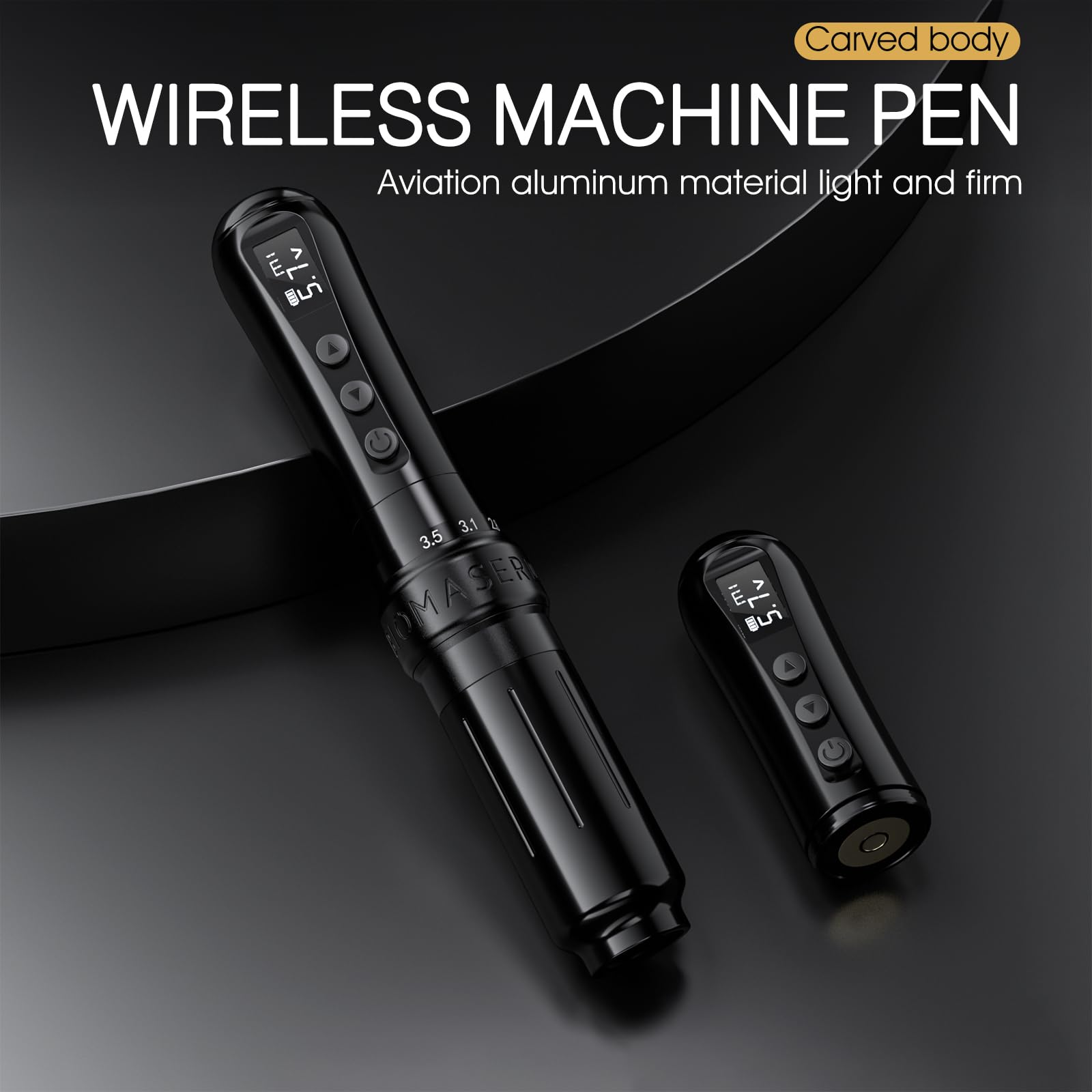 Biomaser UI Wireless Permanent Make-up Maschine Sechstakt verstellbarer kabelloser Stift mit 2 1000mAh Akku OLED Display für Permanent Make-up