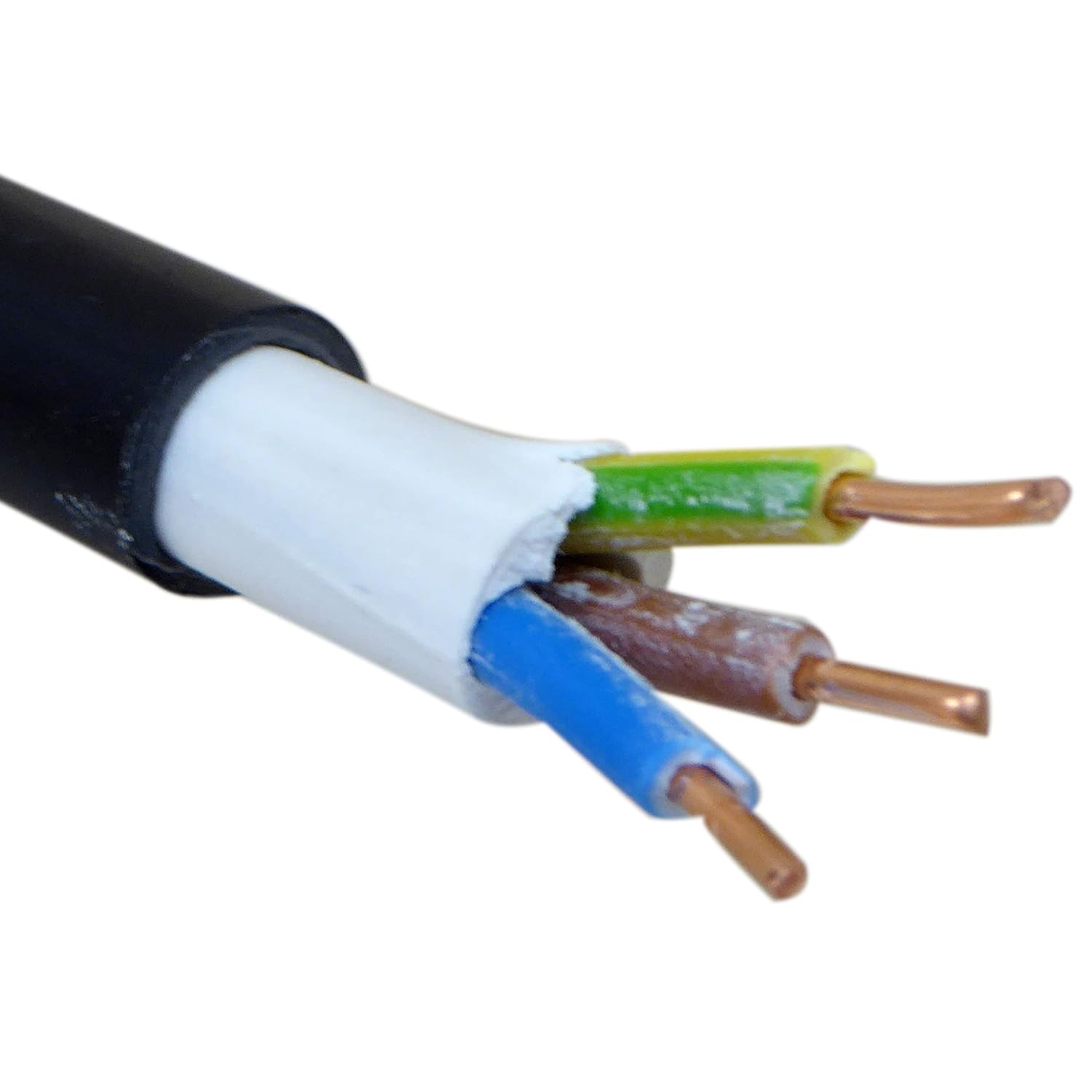 10mtr x NYYJ Hi Tuff Cable 2.5mm 3 Core Tough 600/1000V Solid Cores For Fixed Installations 10mtr x NYYJ Hi Tuff Cable 2.5mm 3 Core Tough 600/1000V Solid Cores For Fixed Installations