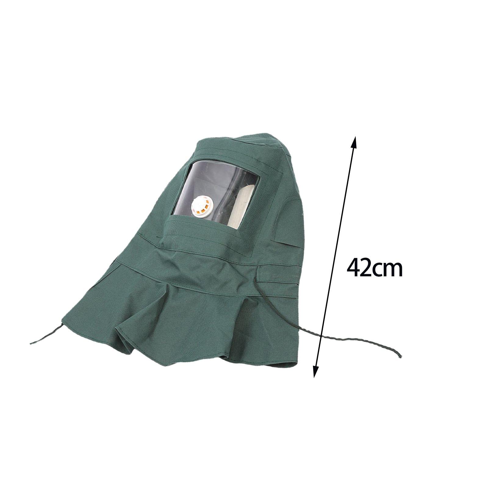MagiDeal Capuchon châle professionnel avec écran facial en verre Respirant Facile à utiliser Tissu Oxford Capuchon de sablage Masque