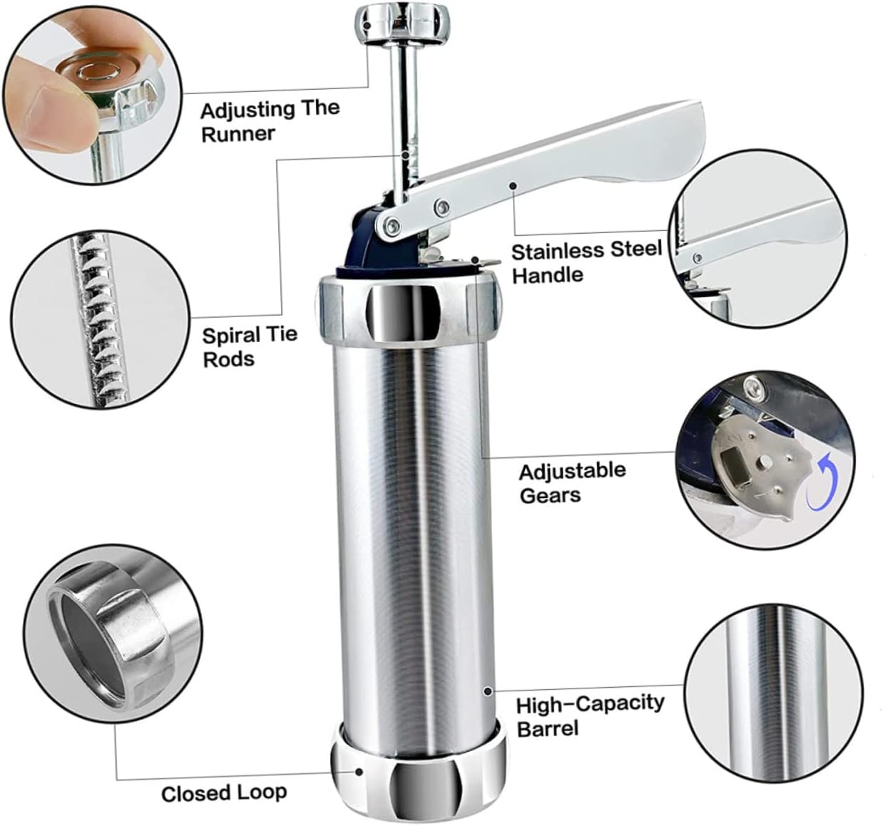 1 Set Flower-Making Tool Bags Baking Icing Machine Cookie Maker Cookie Stamps Cream Piping Maker Hand Tools Press Kit Churro Manual Infuser Aluminum Alloy Cake
