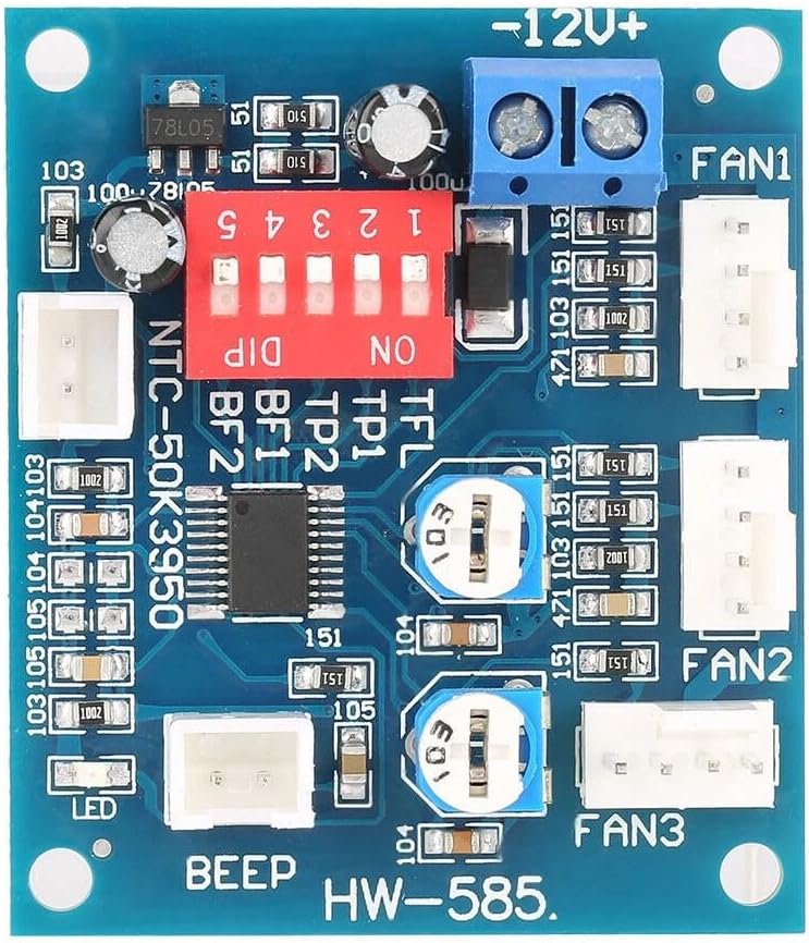 – DC 12V PWM Fan Speed Controller with Temperature Control and Alarm for PC Chassis and CPU Fans, 4-Channel, 4A Max per Output