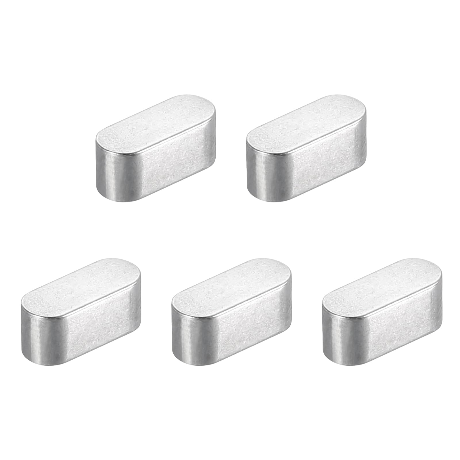 QUARKZMAN 5Pcs Llave de pluma de extremo redondo, 5x5x12mm Acero inoxidable Profesional Stock de llave de eje paralelo para la industria mecánica