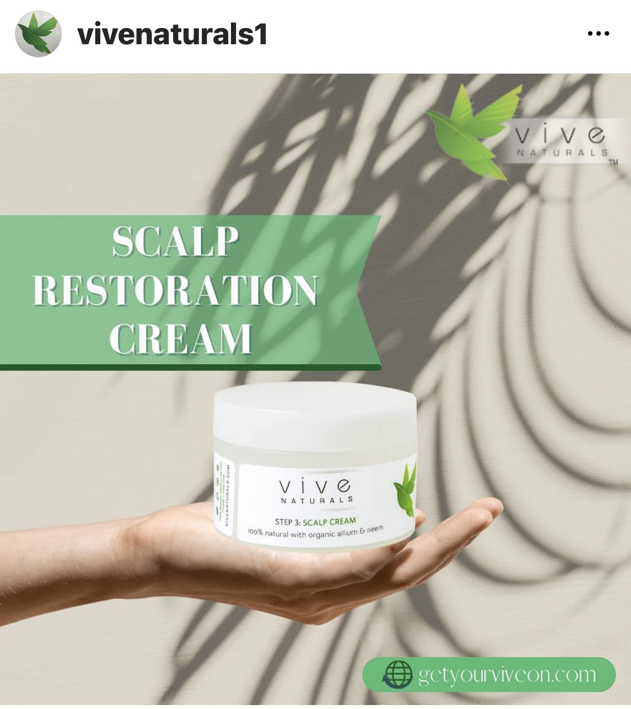 Restoration Scalp Cream by Vive Naturals - Hair & Beard Conditioner, Light Formula for Daily Use, Accelerates Hair Follicle Restoration, Leaves Hair Soft and Manageable (8oz.)